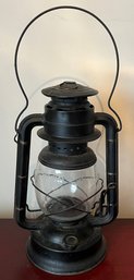 Vintage Dietz #2 Wizard Metal Kerosene Lantern With Glass Dome