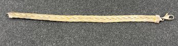 925 Silver Tri Color Herringbone Weave Style Bracelet - .28 OZT Total