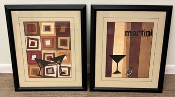 Decorative Martini Pattern Prints Framed - 2 Total