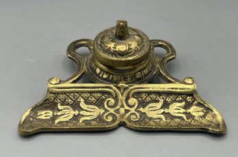 Vintage Brass Inkwell