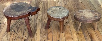 Vintage Wooden Stools - 3 Total