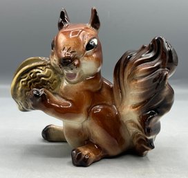 Hand Painted Ceramic Squirrel Figurine