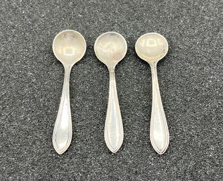 Vintage Sterling Silver Salt Cellar Spoons - 3 Total - .15 OZT Total