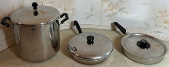 Revere Ware & Farberware Pot & Pans - 3 Piece Lot
