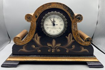 Decorative Wooden Battery Operated Mantel Clock