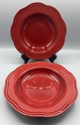 Sabatier Cannes Burgundy Red Speckled Ceramic Bowl Set - 4 Total