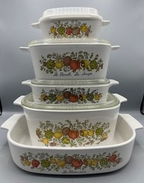 Corning Ware 'spice Of Life' Casserole Dish Set - 7 Pieces Total - Lids Included