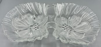 Frosted Glass Floral Pattern Sectional Bowl