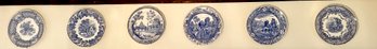 Spode Blue Room Collection Porcelain Wall Plate Set - 6 Total