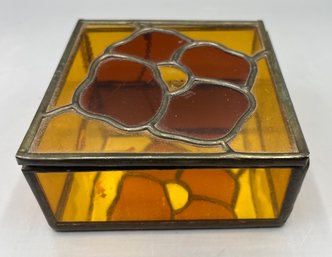 Stained Glass Floral Pattern Trinket Box