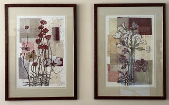 FM Signed Pair Of Decorative Wall Art Prints