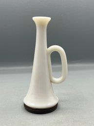 Milk Glass Trumpet Figurine