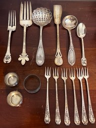 Rev & Co Monogram Sterling Silver Flatware 4.351 Total Ozt 15 Pieces