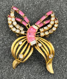 Phyllis 12K Gold Flake Costume Jewelry Brooch / Pin