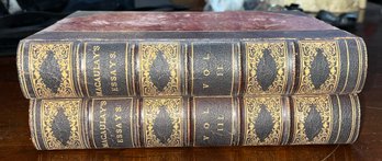 1866 Lord Macaulay Antique Books - Macaulays Essays - Volume 2 & 3