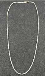 925 Silver Rope Style Necklace - .32 OZT Total - Made In Italy