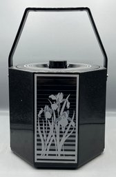 Himark 1985 Saltera Fleur Deco Ice Bucket With Tongs - Made In Japan