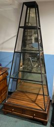 Pyramid Uttermost 5-shelf Metal/glass & Mirrored Display Cabinet With Drawer