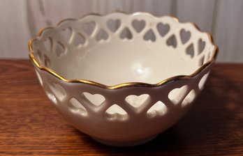 Lenox Small Heart Bowl 22k Gold Trim