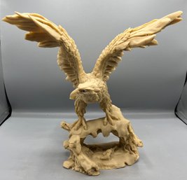 Handcrafted Bone Carved Eagle Sculpture