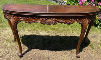 Vintage Solid Wood Extension Console Table With Storage