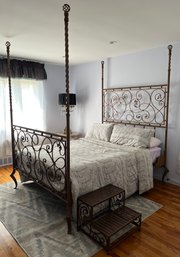 Wrought Iron Queen Size Bed Frame With Wrought Iron Side Step