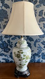 Chinese Green Chinoiserie Porcelain Ceramic Lamp