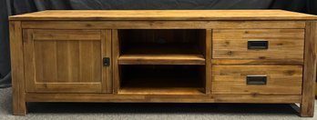 Wood Console 2 Drawers, 2 Shelves