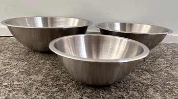 Stainless Steel Mixing Bowls, 3 Piece Lot
