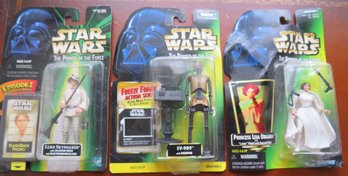 Star Wars Action Figures- Luke Skywalker, Princess Leia, EV-9D9 - Lot Of 3 In Original Packaging - Vintage