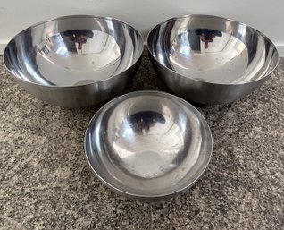 IKEA Stainless Steel Mixing Bowls, 3 Piece Lot