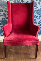 Burgundy Upholstery High Back Armchair