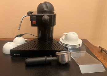 Rowenta Espresso Maker ES01 With Studio Nova Espresso Cups & Saucers - 12 Pieces