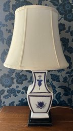 Asian Inspired Hand Pained Porcelain Vase Lamp
