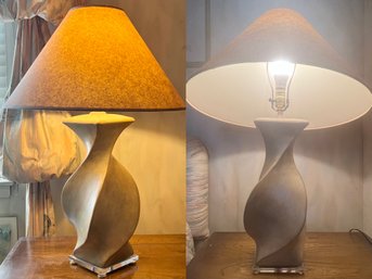 Karl Springer Style Twist Lamps Pair Of 2