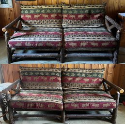 Old Hickory Furniture Rustic Log Sofas - 2 Pieces