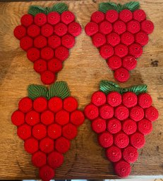 Handmade Strawberry Trivets- 4 Pieces