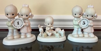 Precious Moments God Blessed Our Years Together & Heaven Bless You Figurines - 3 Pieces