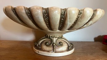 Marwal Inc. Chalkware Footed Centerpiece Fruit Bowl