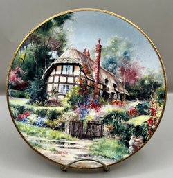 Holly Bush By Marty Bell Hand Painted English Bone China In A Cottage Garden Plate Collection