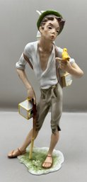 Alka Kunst Canary Salesman Hand Painted Porcelain Figurine, Made In Western Germany