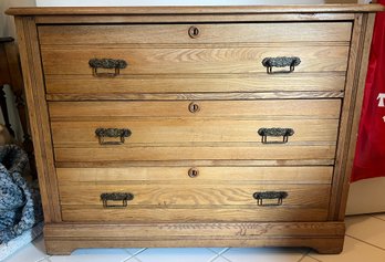 Antique Knapp Joint Pine Wood 3 Drawer Dresser