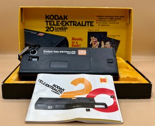 1970s KODAK Tele-Ektralite 20 Camera Outfit In Box With Instructions