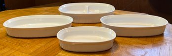 Corning-ware French White Casserole Dishes - 4 Pieces