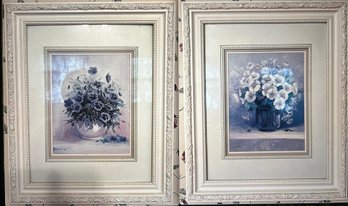 Signed Framed Floral Prints - 2 Piece Lot