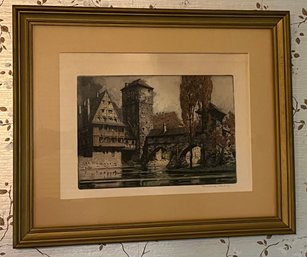 Rudolf Veit 'Nurnberg Artist Signed Print Framed