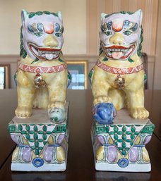 Porcelain Hand Painted Foo Dogs