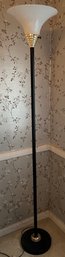 Black & Gold Toned Torchiere Floor Lamp