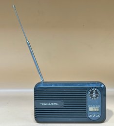 Realistic AM FM Radio LCD Alarm Clock Battery Operated Earphone Jack Model 12-1571