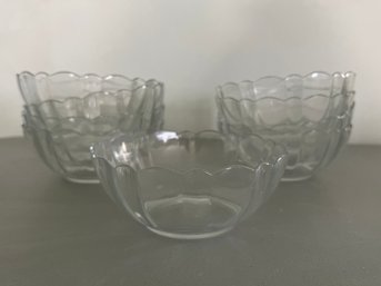 Arcoroc France Scalloped Bowls - 9 Piece Lot